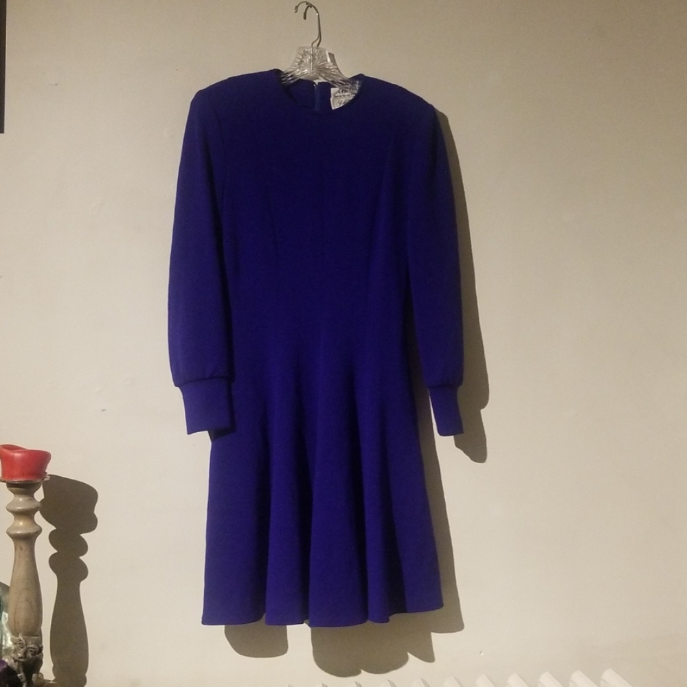 Vintage Saks Fifth Avenue Blue Skater Cut Dress